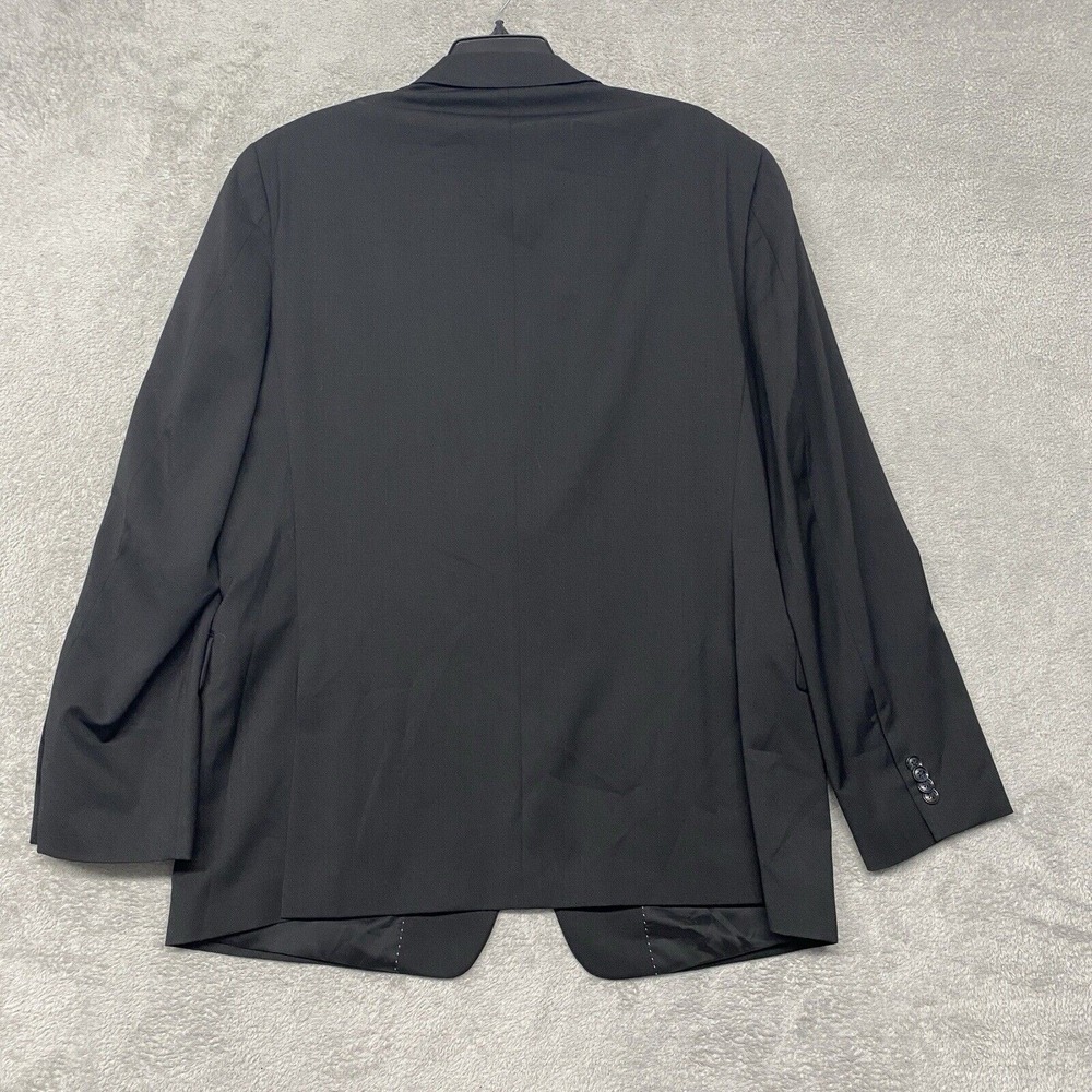 Tommy Hilfiger Jacket Mens 46L Black Blazer Wool Blend Solid Button Office - Picture 3 of 12